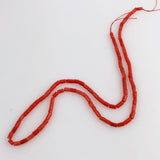 vintage red coral tube beads