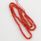 natural red coral tube beads