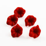 Vintage Red Flower Cup Beads Plastic