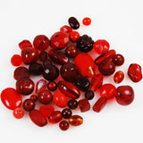 Red glass beads vintage