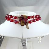 Vintage Red Glass Necklace 1940