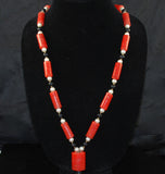 Red Glass African Trade Bead Necklace