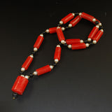 Red Glass African Trade Bead Necklace