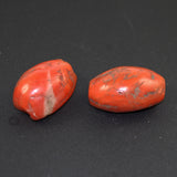 Ancient Red Jasper African Trade Beads - Pair