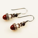 Red Jasper & Garnet Sterling Silver Earrings