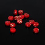  Red & White African Trade Beads Kancamba Glass 7mm