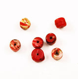 African Trade Beads Kancamba Red & White Glass