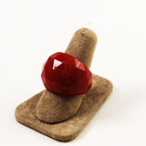 Red Faceted Lucite Ring Vintage Size 7½