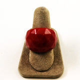 Red Faceted Lucite Ring Vintage Size 7½