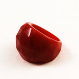 Red Faceted Lucite Ring Vintage Size 7½