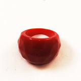 Red Faceted Lucite Ring Vintage Size 7½