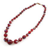 Vintage Italian Red Millefiori Bead Necklace
