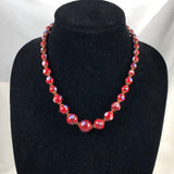 Vintage Red Millefiori Bead Necklace