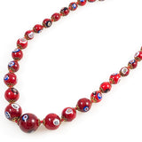 Italian Red Millefiori Bead Necklace
