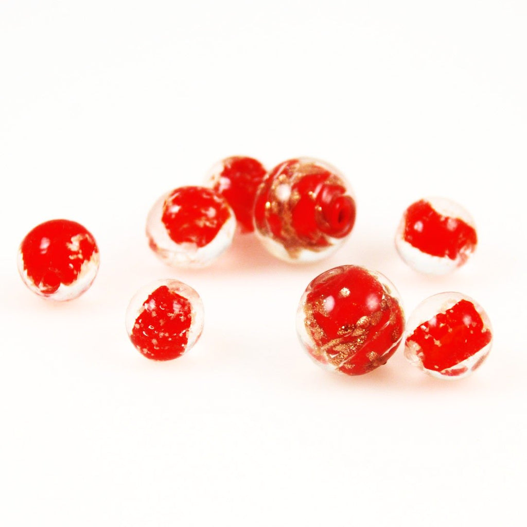 Red Venetian Glass Beads Vintage