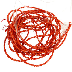 Red Coral Round Beads Strands 3mm Natural