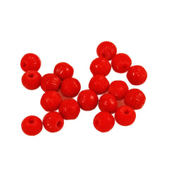 African Trade Red Fluted Prosser Beads 6 & 9mm