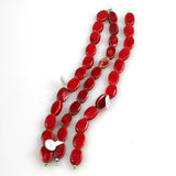 Red Raku Ceramic Oval Beads