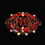 Vintage Red Rhinestone Brooch 