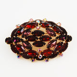 Red Rhinestone Brooch Vintage