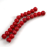 Red Raku Round Beads 
