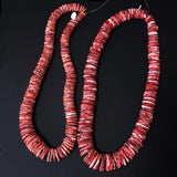 Extra Large Red Spiny Oyster Shell Heishe Beads 26mm - Genuine natural undyed