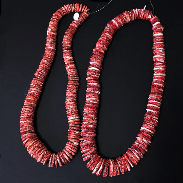 Natural Red Spiny Oyster Shell Beads - 4x13mm Tube Cylinder, 15.5" Strand, HQ DIY
