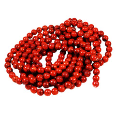 Red Sponge Coral Round Bead Strands