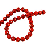 Red Sponge Coral Round Beads