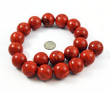 Red Sponge Coral Round Bead Strands