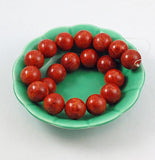Red Sponge Coral Round Bead Strands