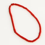 Faux Red Coral Glass Tube Beads Vintage