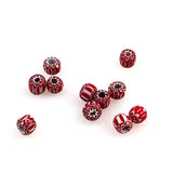 Red & White Chevron Beads 6 Layer
