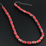 Red White & Black Chevron Beads