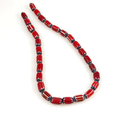 Red White & Black Chevron Beads
