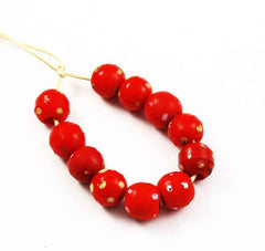 Antique Red White Venetian Skunk Trade Beads