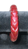 Carved Red Lucite Expansion Bangle Bracelet