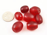 Ruby Red Translucent Barrel Trade Beads African Antique
