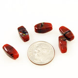 Red Glass Rectangle Beads