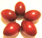Dark Red Catalin Bakelite Oval Beads NOS 1930