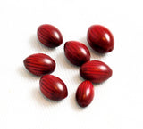 Dark Red Catalin Bakelite Oval Beads NOS 1930