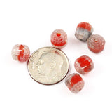 Cathedral beads red givre glass