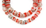 Rare cathedral beads red givre glass