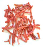Red coral branch beads long