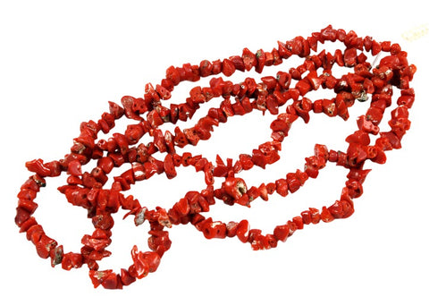 Italian Red Coral Chip Strands - All Natural