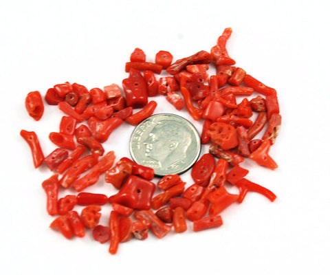 Italian Red Coral Branch Beads Natural Coral