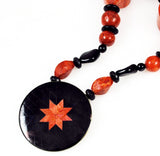 Red Coral Star Pendant Necklace Vintage