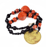 Back of Red Coral Star Pendant Necklace Vintage