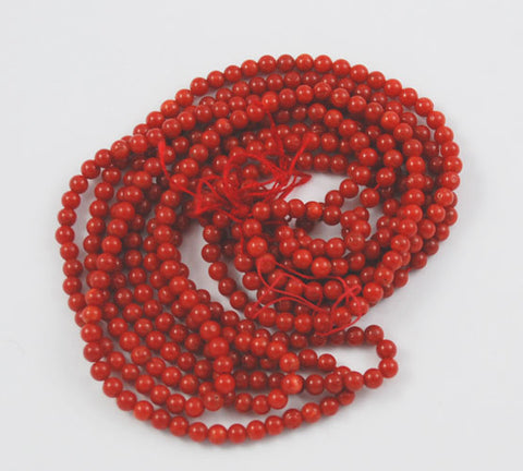 Italian red coral round beads