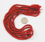 Italian red coral round beads